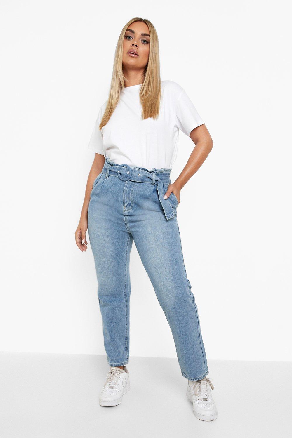 Jean mom avec ceinture hotsell